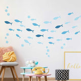 Blue Fish Wall Decal for Kids Room | Sea wall decal