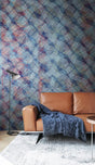 Blue Geometric Texture Wallpaper Mural-ChandeliersDecor.com