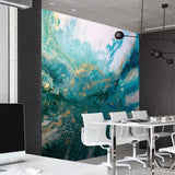 Blue Landscape Splash Ink Wallpaper for Home Wall Decor-ChandeliersDecor