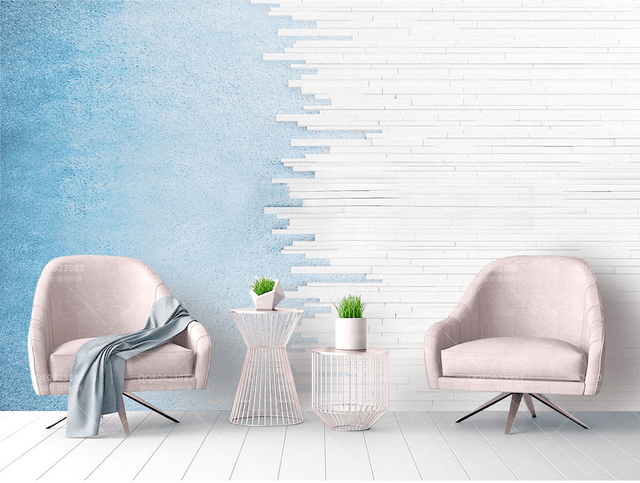 Blue & White Merge Lines Wallpaper Murals-ChandeliersDecor.com