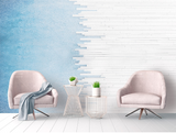 Blue & White Merge Lines Wallpaper Murals-ChandeliersDecor