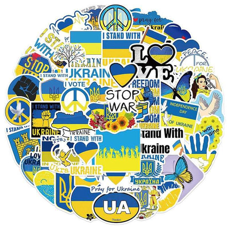 Blue Yellow Ukraine Peace Stickers Pack-ChandeliersDecor