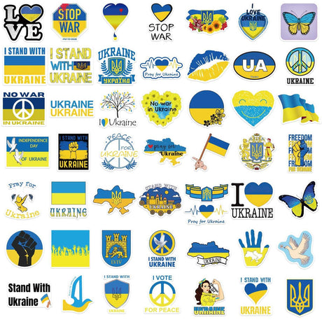 Blue Yellow Ukraine Peace Stickers Pack-ChandeliersDecor