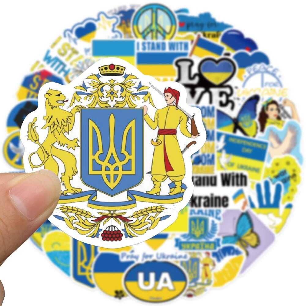 Blue Yellow Ukraine Peace Stickers Pack-ChandeliersDecor