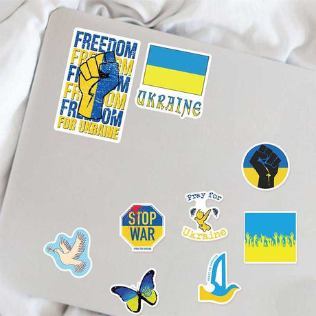 Blue Yellow Ukraine Peace Stickers Pack-ChandeliersDecor