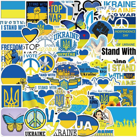 Blue Yellow Ukraine Peace Stickers Pack-ChandeliersDecor