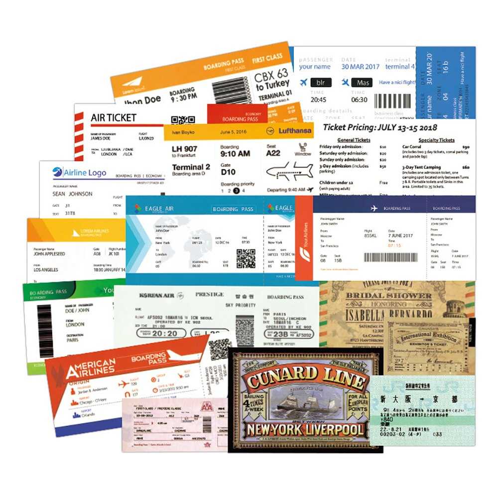 Boarding Pass Air Tickets Stickers Pack-ChandeliersDecor