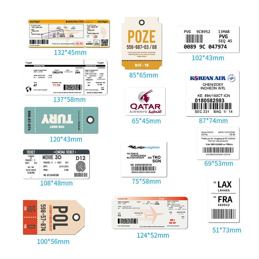 Boarding Pass Air Tickets Stickers Pack-ChandeliersDecor