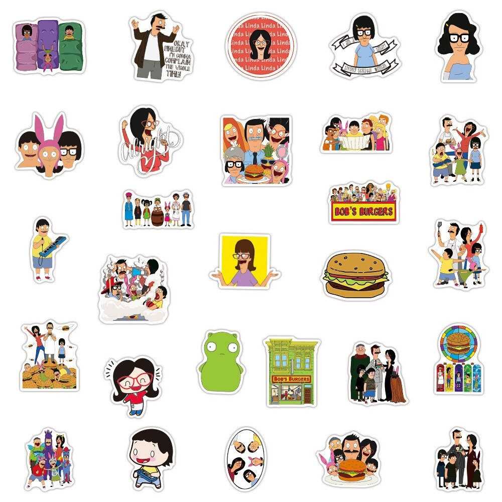 Bob Hamburger Graffiti Sticker Notebook Skateboard Car Trunk Refrigerator Waterproof Sticker Custom-ChandeliersDecor