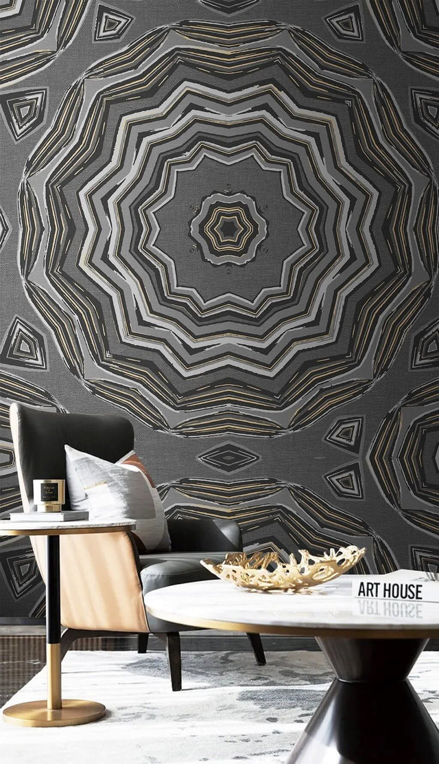 Bohemian Mandala Symbol Wallpaper Mural-ChandeliersDecor.com