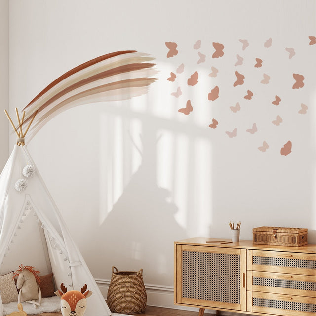 Boho Rainbow Butterfly Decal - High-Quality Stick-on Design