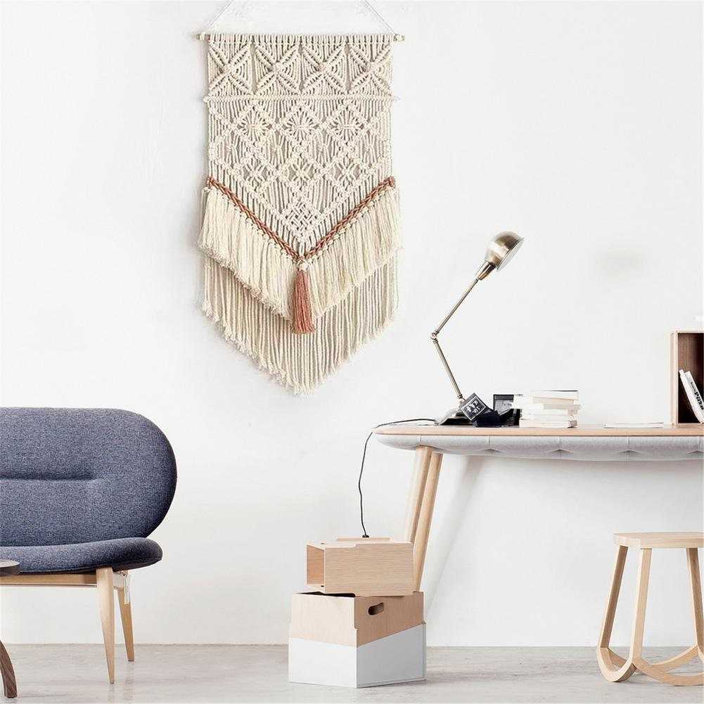 Woven Bohemian Tapestry for Wall | Fiber Art Macrame for Wall with Tassels | Living Room Wall Hanging Decor.