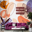 Boho Florals Wallpaper Mural - Enhance Your Space!-ChandeliersDecor