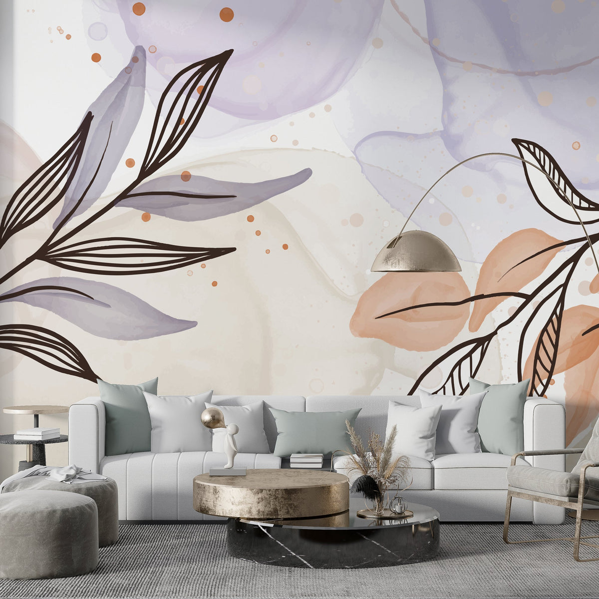 Boho Flowers Wallpaper Mural: Enhance Your Space-ChandeliersDecor