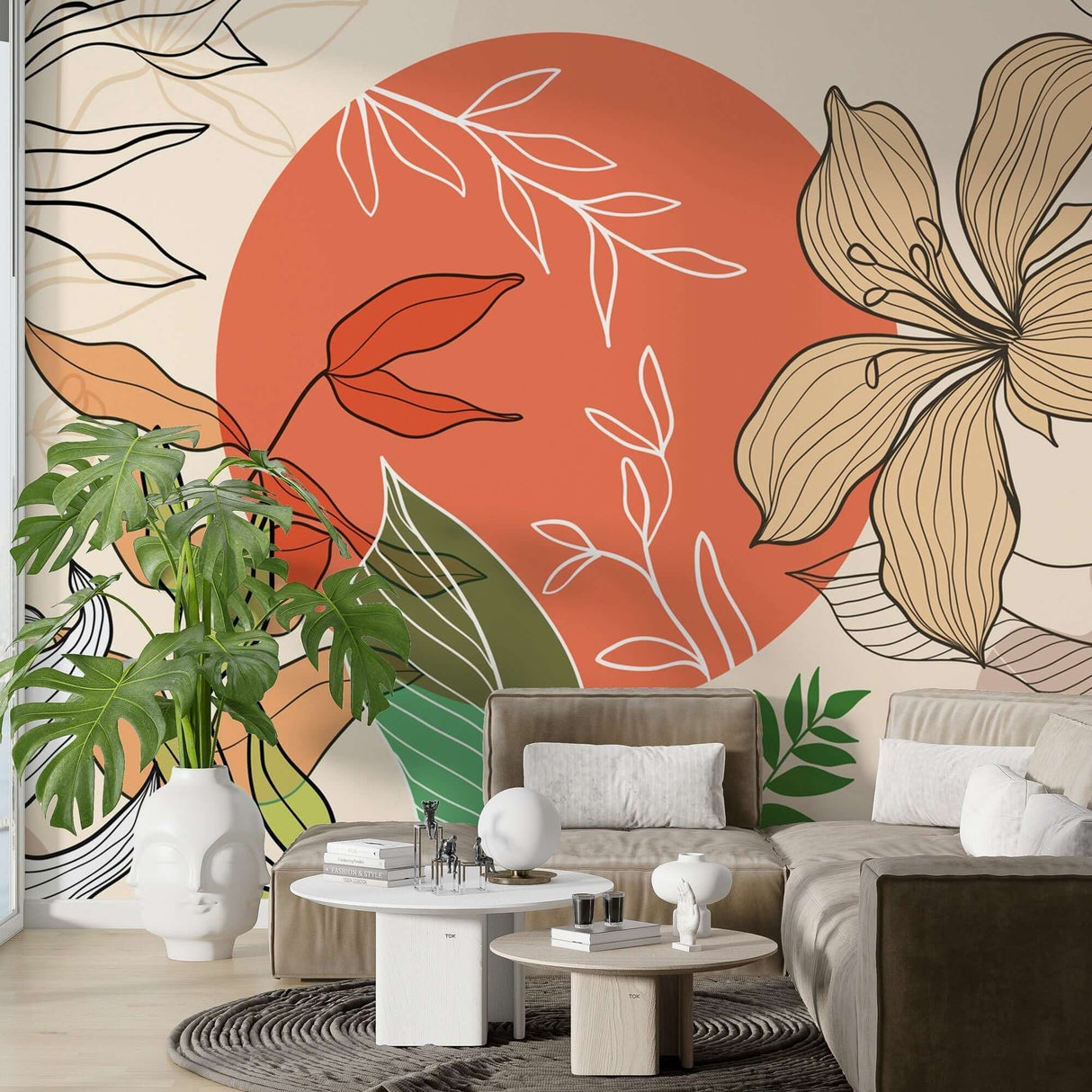 Boho Flowers Wallpaper Mural - Stunning Décor Piece-ChandeliersDecor.com