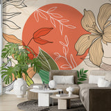 Boho Flowers Wallpaper Mural - Stunning Décor Piece-ChandeliersDecor