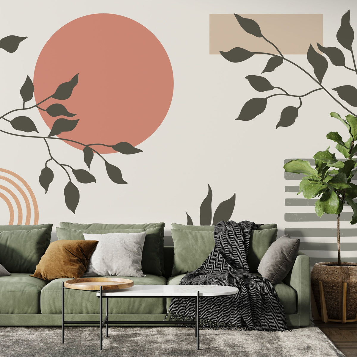 Boho Garden Wallpaper Mural: Enhance Your Space-ChandeliersDecor