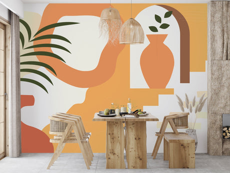 Boho Village Wallpaper Mural: Transform Your Space-ChandeliersDecor