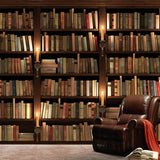 Bookshelf Library Wallpaper: Transform with Literary Charm-ChandeliersDecor.com