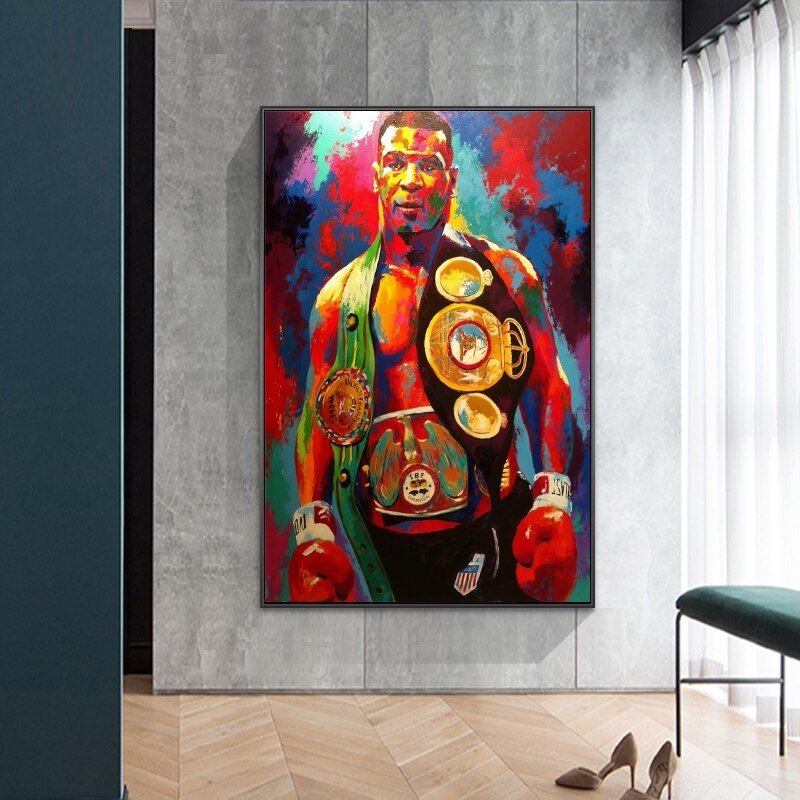 Boxing Champion Tyson Canvas Wall Art-ChandeliersDecor