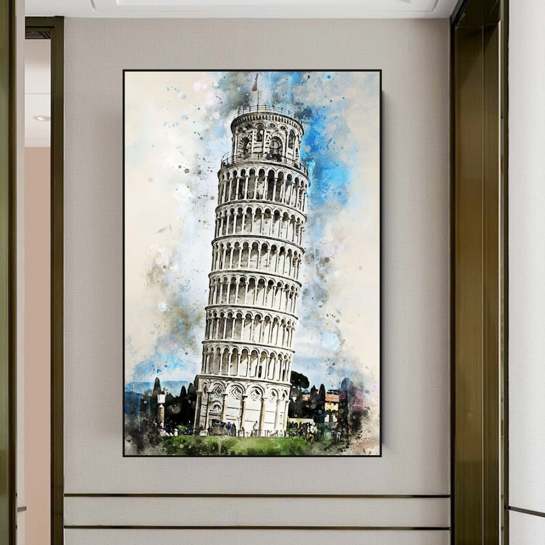 Breathtaking Tower of Pisa Poster: Exquisite Artwork-ChandeliersDecor