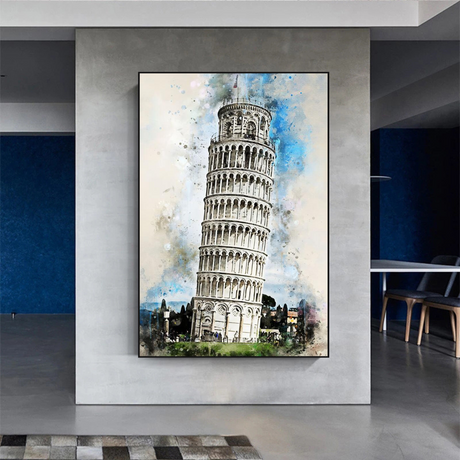 Breathtaking Tower of Pisa Poster: Exquisite Artwork-ChandeliersDecor