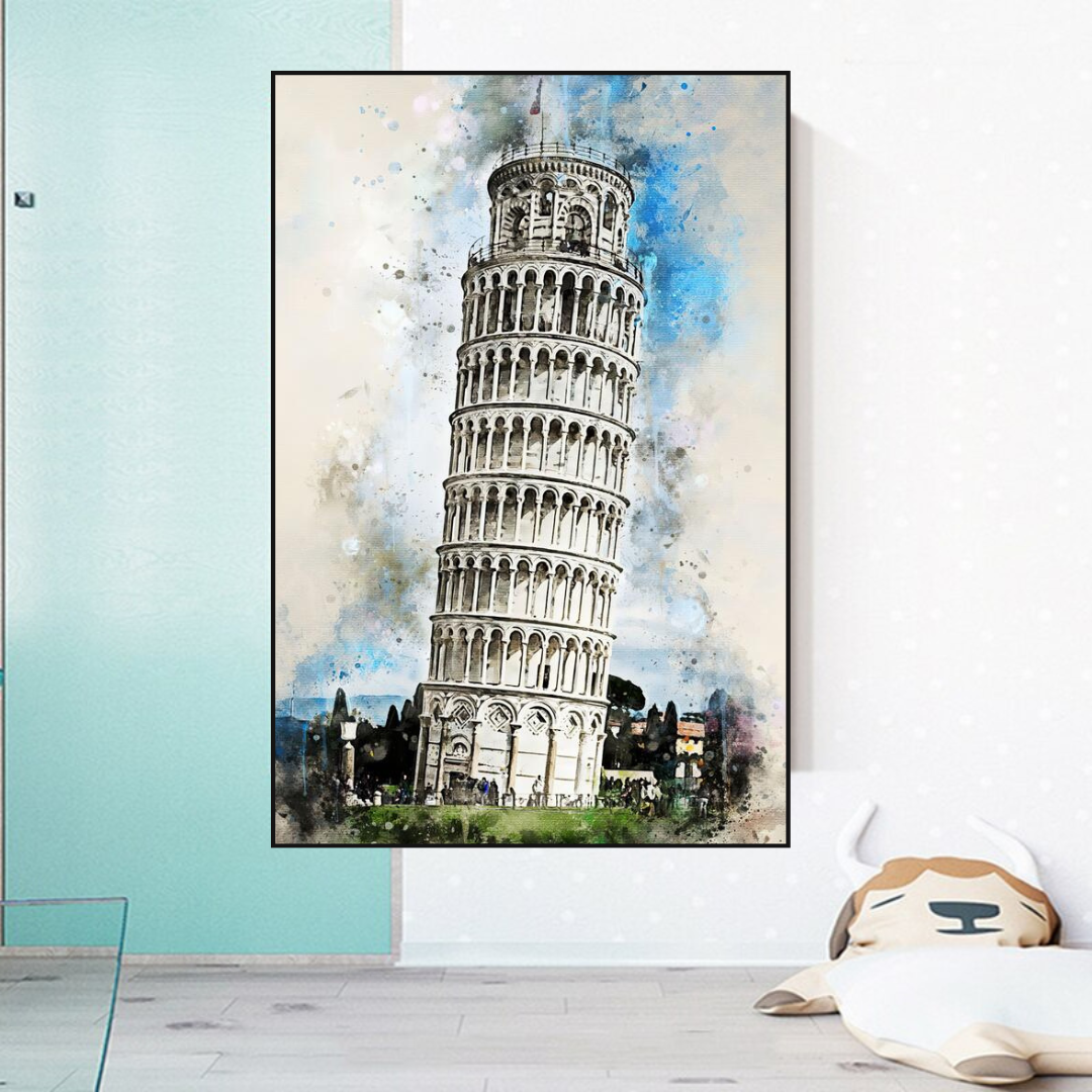 Breathtaking Tower of Pisa Poster: Exquisite Artwork-ChandeliersDecor