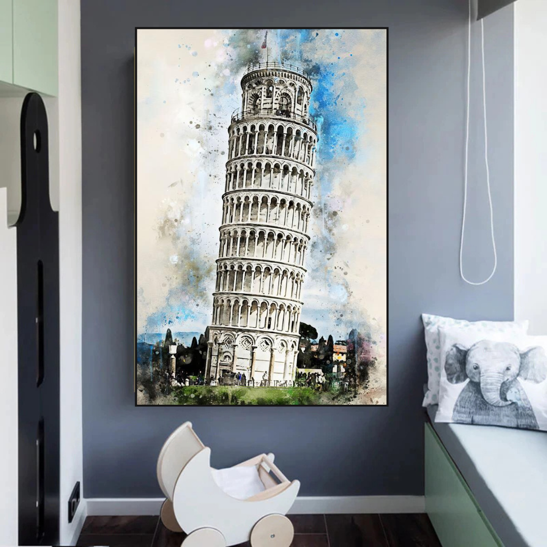 Breathtaking Tower of Pisa Poster: Exquisite Artwork-ChandeliersDecor