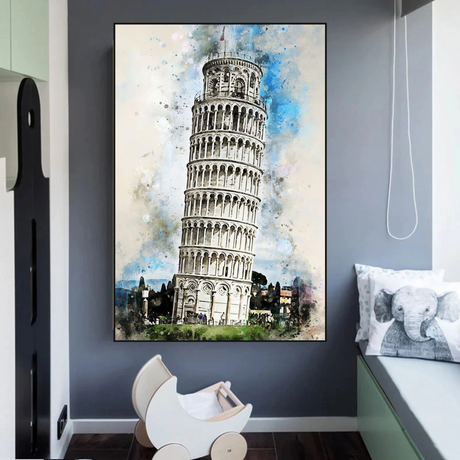 Breathtaking Tower of Pisa Poster: Exquisite Artwork-ChandeliersDecor