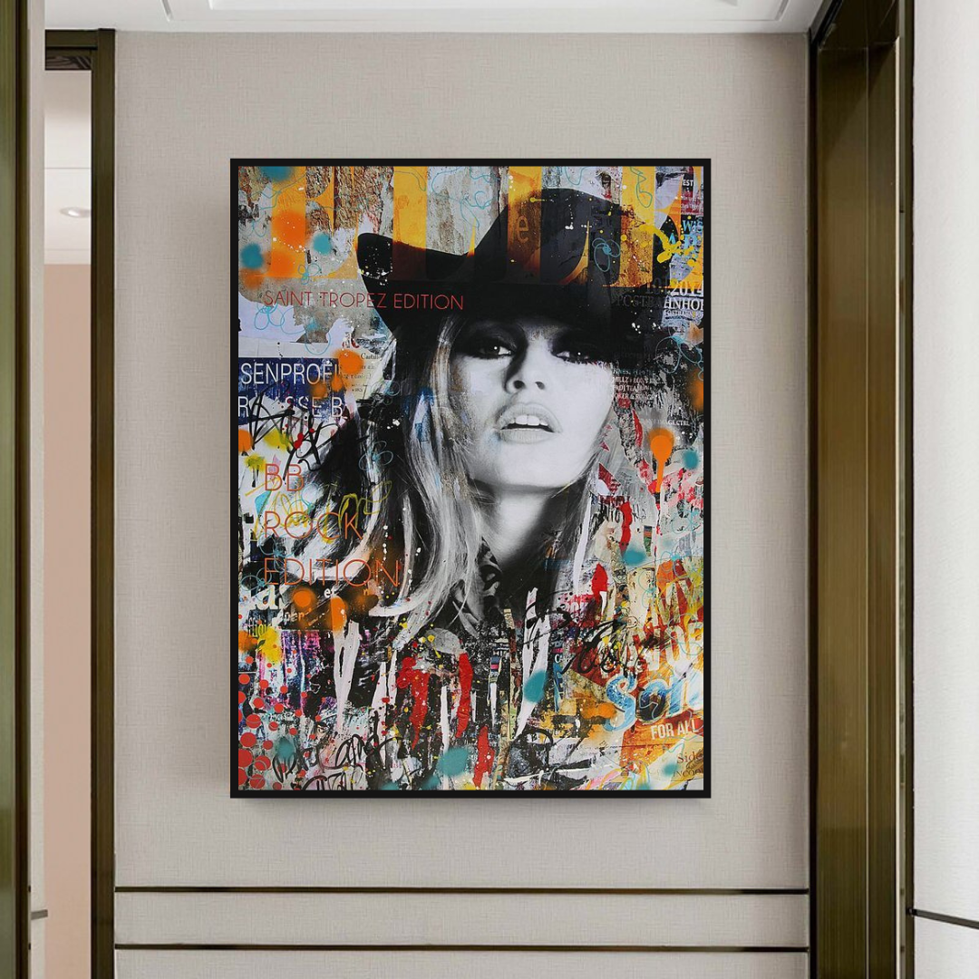 Brigitte Bardot Leinwand-Wandkunst: Dekor für Retro-Enthusiasten