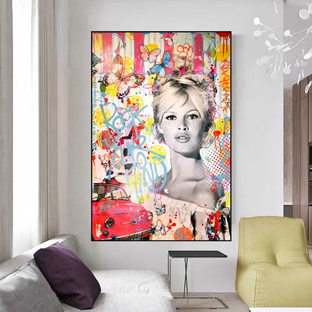 Brigitte Bardot Canvas Wall Art - Exquisite D√©cor-ChandeliersDecor