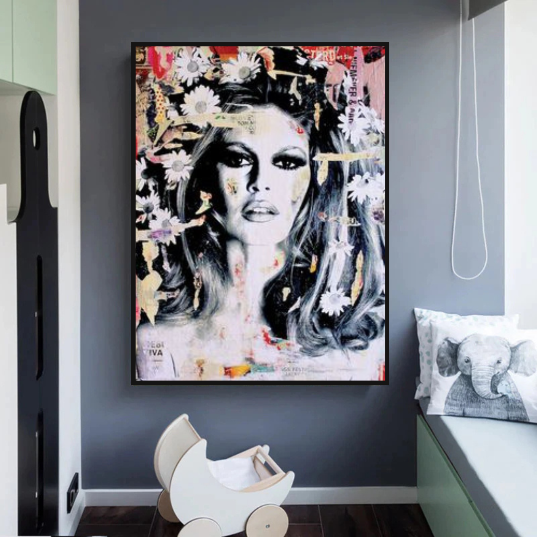 Brigitte Bardot Leinwand-Wandkunst – ikonische und zeitlose Dekoration