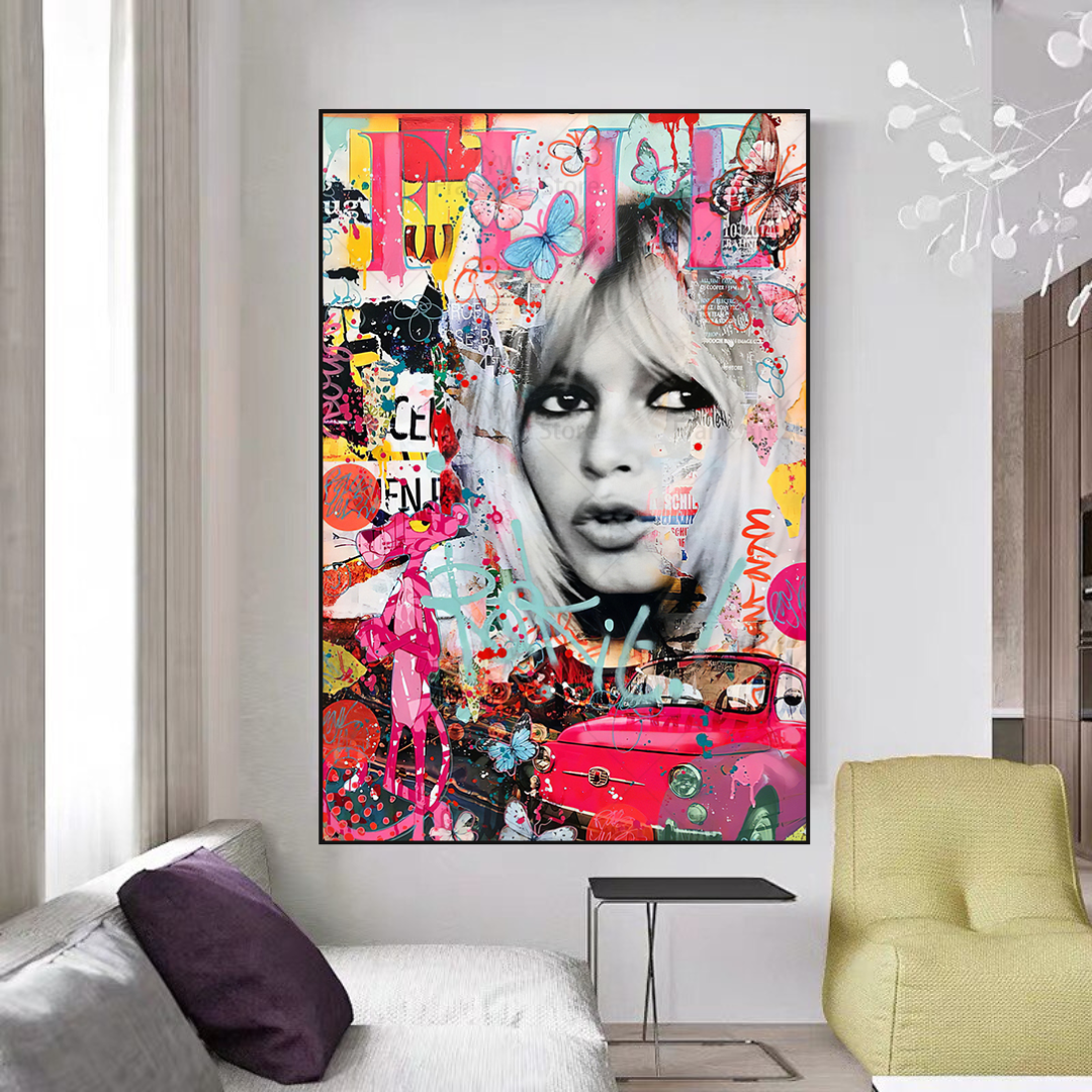 Brigitte Bardot Canvas Wall Art: The Perfect Decor Piece-ChandeliersDecor