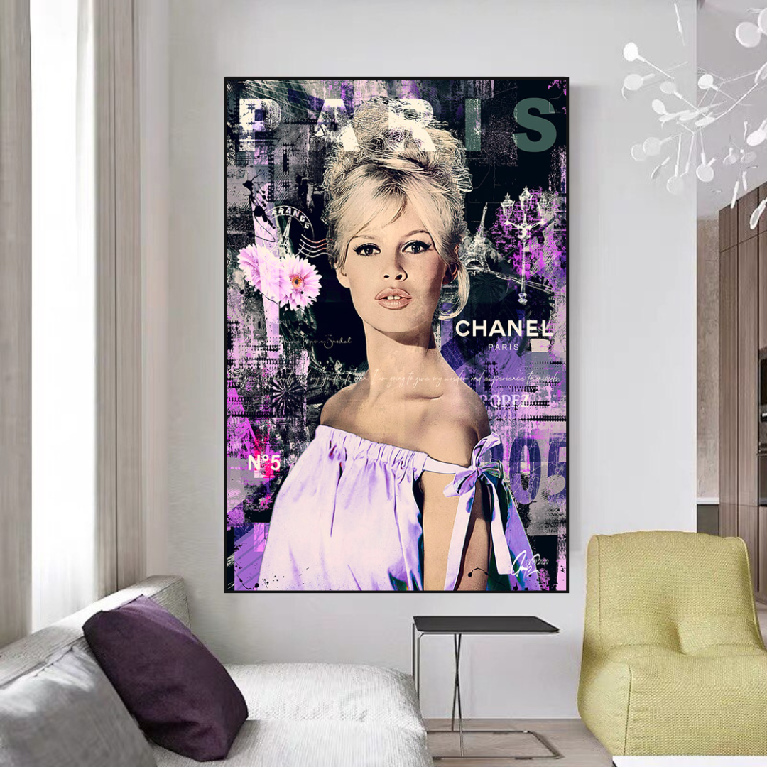 Brigitte Bardot Canvas Wall Art Timeless Beauty