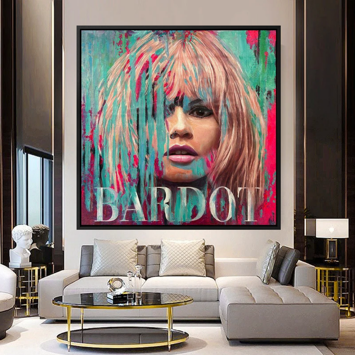 Brigitte Bardot In The Red Canvas Art-ChandeliersDecor