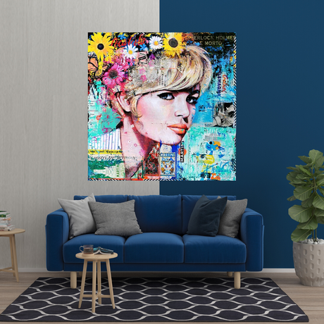 Brigitte Bardot Poster: Pop Art Canvas Wall Art-ChandeliersDecor