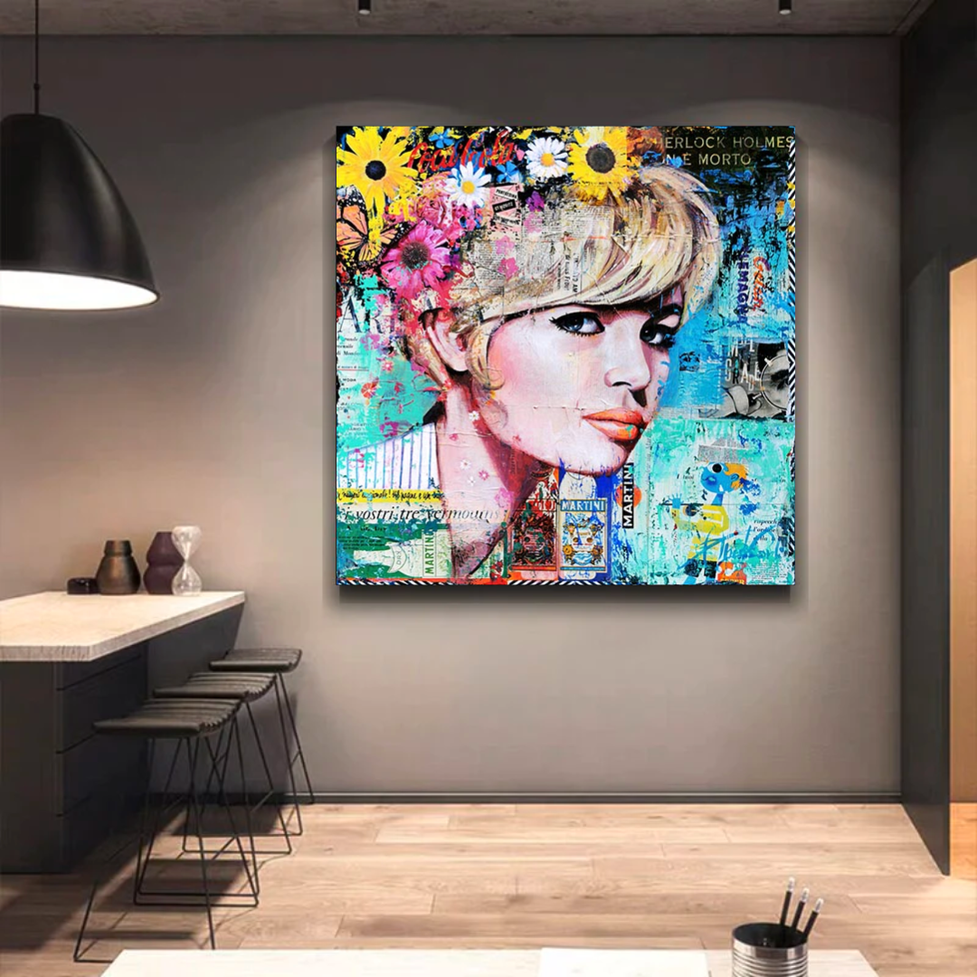 Brigitte Bardot Poster: Pop Art Leinwand-Wandkunst