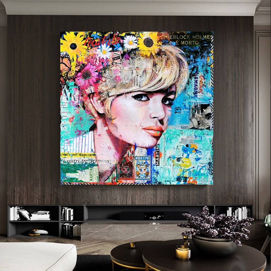 Brigitte Bardot Poster: Pop Art Leinwand-Wandkunst