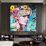 Brigitte Bardot Poster: Pop Art Canvas Wall Art-ChandeliersDecor