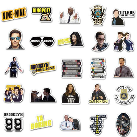 Brooklyn Nine Stickers Pack - for Fans of the Hit TV Show-ChandeliersDecor