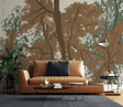 Brown Brushed Paint Tree - Tree Trunks Wallpaper Murals-ChandeliersDecor.com