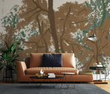 Brown Brushed Paint Tree - Tree Trunks Wallpaper Murals-ChandeliersDecor