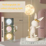 Bunny Rabbit Table Lamp for Kids Room-ChandeliersDecor