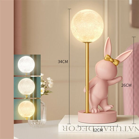 Bunny Rabbit Table Lamp for Kids Room-ChandeliersDecor