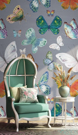 Butterfly Garden Bliss Wallpaper Mural-ChandeliersDecor.com