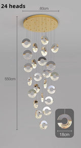 C-shaped Crystal Chandelier: Elegant Lighting Fixture-ChandeliersDecor