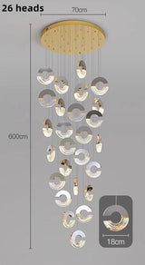 C-shaped Crystal Chandelier: Elegant Lighting Fixture-ChandeliersDecor