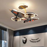 Cargo Airplane Ceiling Light with Fan for Kids Room