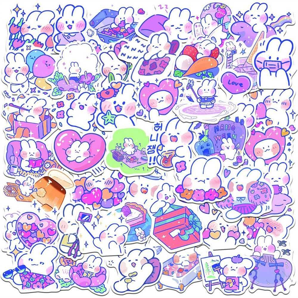 Cartoon Cute Little Rabbit Stickers Pack-ChandeliersDecor