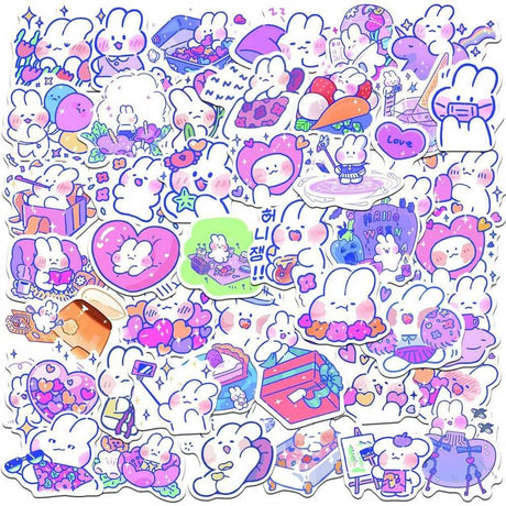 Cartoon Cute Little Rabbit Stickers Pack-ChandeliersDecor